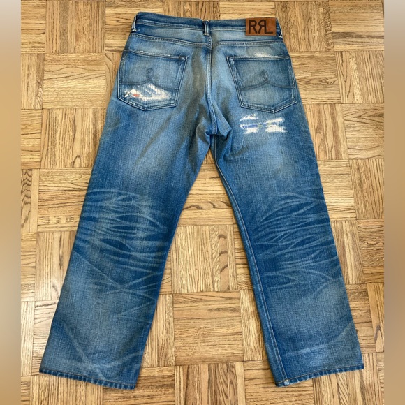 RRL Ralph Lauren Vintage 5 Pocket Relaxed Fit Bootcut Distressed Japanese Jeans - Picture 12 of 16